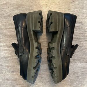 Marc Fisher Black Loafers with Chunky Sole